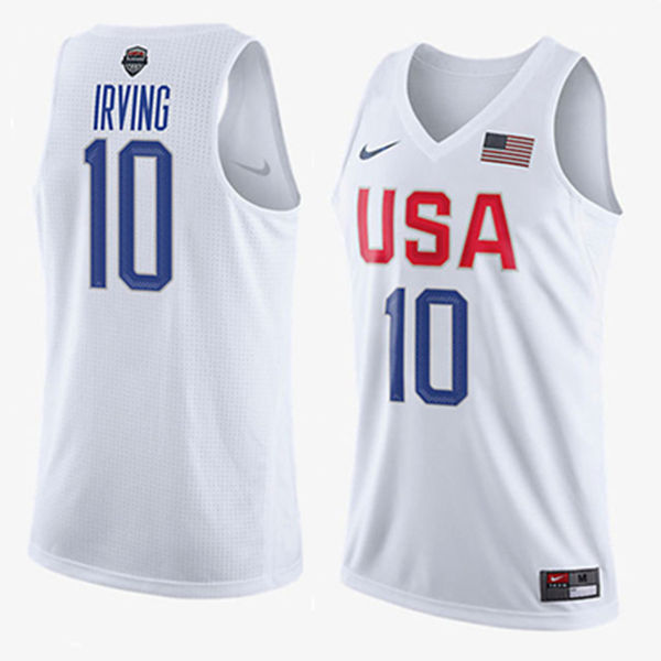 Men Nike Basketball USA Team #10 Kyrie Irving Withe 2016 Olympic Jersey Buy