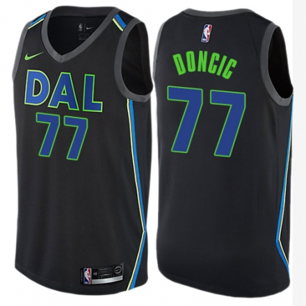 Men Nike Dallas Mavericks #77 Luka Doncic Black NBA Jersey ...
