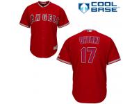 #17 Men's Shohei Ohtani Replica Jersey Red MLB Majestic Alternate Los Angeles Angels of Anaheim Cool Base