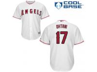 #17 Youth Shohei Ohtani Replica Jersey White MLB Majestic Home Los Angeles Angels of Anaheim Cool Base