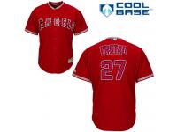 #27 Youth Darin Erstad Replica Jersey Red MLB Majestic Alternate Los Angeles Angels of Anaheim Cool Base