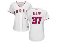 #37  Cody Allen White Baseball Home Women's Jersey Los Angeles Angels of Anaheim Cool Base