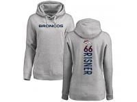 #66 Dalton Risner Ash Football Backer Women's Denver Broncos Pullover Hoodie