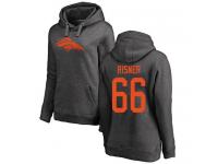 #66 Dalton Risner Ash Football One Color Women's Denver Broncos Pullover Hoodie