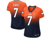 #7 John Elway Denver Broncos Jersey _ Nike Women's Orange/Navy Fadeaway NFL Game
