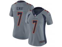 #7 Limited John Elway Silver Football Women's Jersey Denver Broncos Inverted Legend