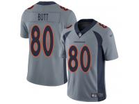 #80 Limited Jake Butt Silver Football Youth Jersey Denver Broncos Inverted Legend