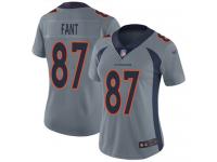 #87 Limited Noah Fant Silver Football Women's Jersey Denver Broncos Inverted Legend