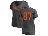 #87 Noah Fant Ash Football One Color Women's Denver Broncos T-Shirt