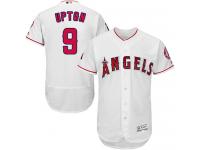 #9 Men's Justin Upton Authentic Jersey White MLB Majestic Home Los Angeles Angels of Anaheim Flex Base