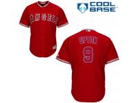 #9 Youth Justin Upton Replica Jersey Red MLB Majestic Alternate Los Angeles Angels of Anaheim Cool Base