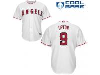 #9 Youth Justin Upton Replica Jersey White MLB Majestic Home Los Angeles Angels of Anaheim Cool Base