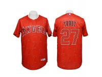 Angels #27 Mike Trout Authentic 3D Fashion Red Jersey