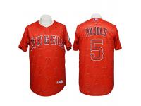 Angels #5 Albert Pujols Authentic 3D Fashion Red Jersey