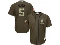 Angels of Anaheim #5 Albert Pujols Green Salute to Service Stitched Baseball Jersey