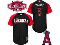 Black Albert Pujols Men #5 Majestic MLB Los Angeles Angels Of Anaheim American League 2015 All-Star BP Jersey