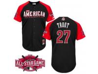 Black Mike Trout Men #27 Majestic MLB Los Angeles Angels Of Anaheim American League 2015 All-Star BP Jersey