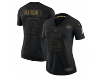 Custom Every Number and Every Name Women Kansas City Chiefs Black 2020 Salute To Service Limited Stitched NFL Jersey