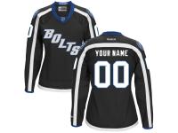 Custom Reebok Tampa Bay Lightning Women's Premier Alternate Jersey - Black
