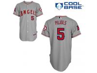 Grey Albert Pujols Men #5 Majestic MLB Los Angeles Angels Of Anaheim Cool Base Road Jersey
