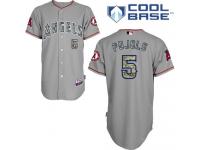 Grey Albert Pujols Men #5 Majestic MLB Los Angeles Angels Of Anaheim USMC Cool Base Jersey