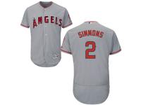 Grey Andrelton Simmons Men #2 Majestic MLB Los Angeles Angels Of Anaheim Flexbase Collection Jersey