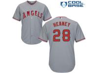 Grey Andrew Heaney Men #28 Majestic MLB Los Angeles Angels Of Anaheim Cool Base Road Jersey