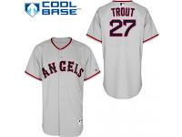 Grey Mike Trout Men #27 Majestic MLB Los Angeles Angels Of Anaheim 1965 Turn Back The Clock Jersey