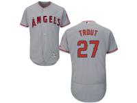 Grey Mike Trout Men #27 Majestic MLB Los Angeles Angels Of Anaheim Flexbase Collection Jersey
