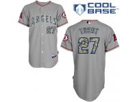 Grey Mike Trout Men #27 Majestic MLB Los Angeles Angels Of Anaheim USMC Cool Base Jersey