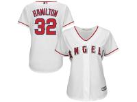 Josh Hamilton Los Angeles Angels of Anaheim Majestic Women's 2015 Cool Base Player Jersey - White