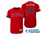 Los Angeles Angels #56 Kole Calhoun Red Stars & Stripes 2016 Independence Day Cool Base Jersey
