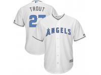 Men 2017 Father Day Los Angeles Angels #27 Mike Trout White Cool Base Jersey