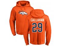 Men #29 Bryce Callahan Orange Football Name & Number Logo Denver Broncos Pullover Hoodie
