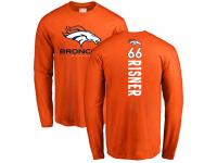 Men #66 Dalton Risner Orange Football Backer Denver Broncos Long Sleeve T-Shirt