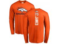 Men #70 Ja'Wuan James Orange Football Backer Denver Broncos Long Sleeve T-Shirt