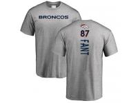 Men #87 Noah Fant Ash Football Backer Denver Broncos T-Shirt