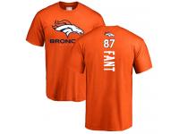 Men #87 Noah Fant Orange Football Backer Denver Broncos T-Shirt