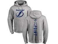 Men Adidas NHL Tampa Bay Lightning #21 Brayden Point Backer Ash Pullover Hoodie Adidas