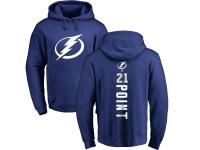 Men Adidas NHL Tampa Bay Lightning #21 Brayden Point Backer Royal Blue Pullover Hoodie Adidas