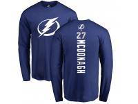 Men Adidas NHL Tampa Bay Lightning #27 Ryan McDonagh Backer Royal Blue Long Sleeve T-Shirt Adidas