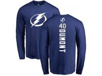 Men Adidas NHL Tampa Bay Lightning #40 Gabriel Dumont Backer Royal Blue Long Sleeve T-Shirt Adidas