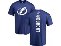 Men Adidas NHL Tampa Bay Lightning #40 Gabriel Dumont Backer Royal Blue T-Shirt Adidas