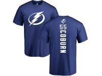 Men Adidas NHL Tampa Bay Lightning #55 Braydon Coburn Backer Royal Blue T-Shirt Adidas
