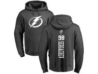 Men Adidas NHL Tampa Bay Lightning #98 Mikhail Sergachev One Color Backer Charcoal Pullover Hoodie Adidas