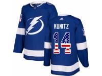 Men Adidas Tampa Bay Lightning #14 Chris Kunitz Blue USA Flag Fashion NHL Jersey
