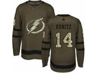Men Adidas Tampa Bay Lightning #14 Chris Kunitz Green Salute to Service NHL Jersey