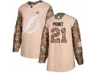 Men Adidas Tampa Bay Lightning #21 Brayden Point Camo Veterans Day Practice NHL Jersey