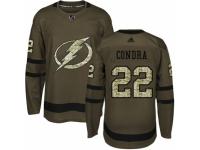 Men Adidas Tampa Bay Lightning #22 Erik Condra Green Salute to Service NHL Jersey