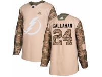 Men Adidas Tampa Bay Lightning #24 Ryan Callahan Camo Veterans Day Practice NHL Jersey